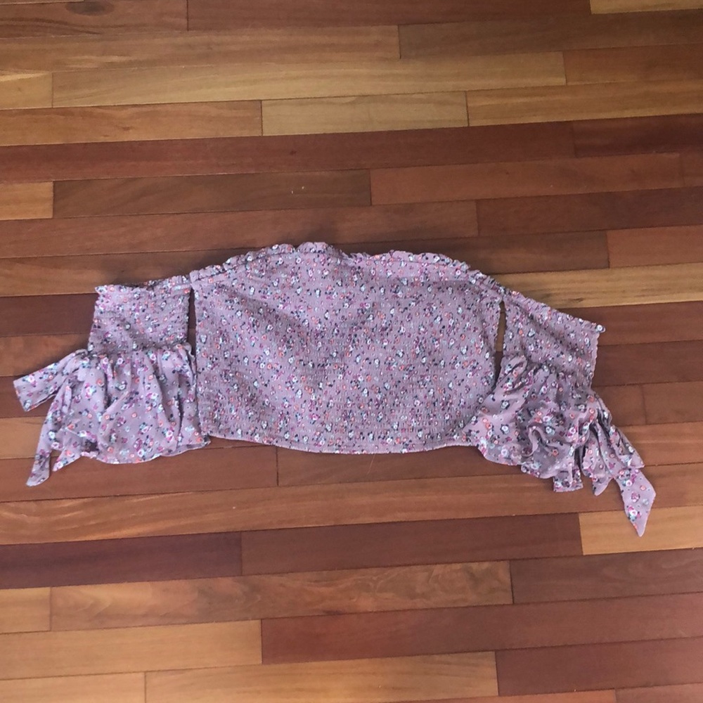 purple floral tube top